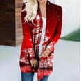 thumbnail image 2 of Uhndy Winter Jackets Coats for Women, Women Autumn And Winter Loose Long-sleeved Cardigan Christmas Print Coat Christmas Gifts for Women, 2 of 6