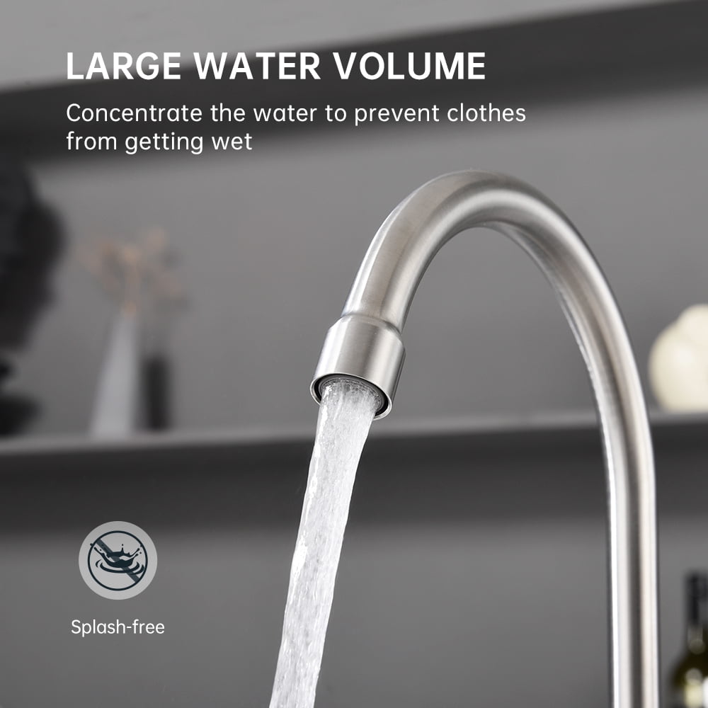 APPASO Two Handle Kitchen Faucet, Brushed Nickel Kitchen Sink Faucet, 3 Hole Kitchen Faucet, Stainless Steel Faucet for Kitchen Sink.