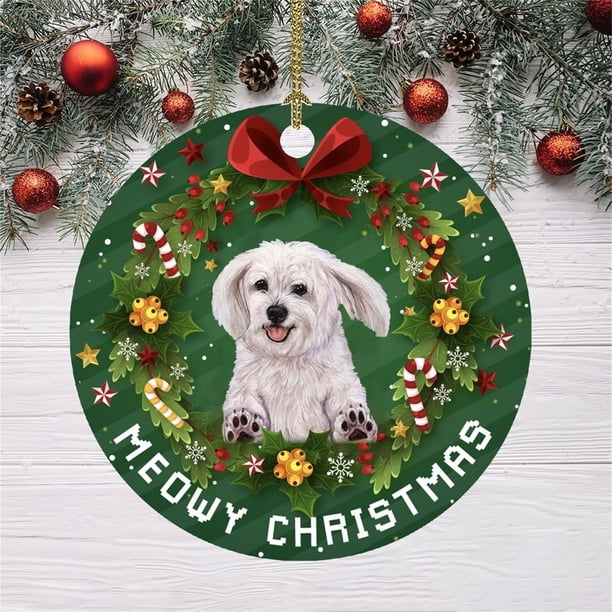 Navidad divertida decoración Navidad perro patrón colgante árbol de Navidad adornos Wmkox8yii fhajkh5100