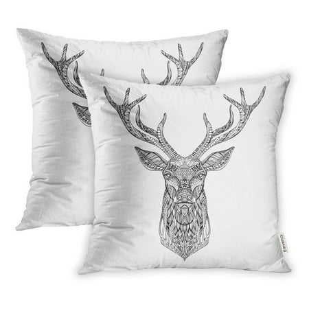Arhome Geometric Deer Head In Zentangle Style Tribal Tattoo Design