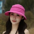 thumbnail image 4 of Women's Detachable Dome Sun Visor Hat, Fashionable Wide Brim Sun Hat with Removable Top, Adjustable Sun Protection Cap for Outdoor, Beach, Casual Daily Use and Summer Activities Pink, 4 of 6