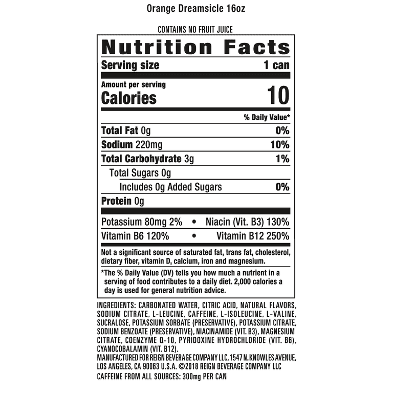 Reign Total Body Fuel, Performance Energy Drink, 4 count, 16 fl oz