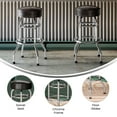thumbnail image 4 of Emma + Oliver Dark Brown Swivel Seat Double Ring Bar Stool, 4 of 9