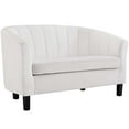 thumbnail image 3 of Modway Prospect Channel Tufted Performance Velvet Loveseat and Armchair Set in White, 3 of 6
