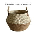 thumbnail image 3 of ERTZAE Handle-Equipped Collapsible Straw Pushgrass Storage Basket,Pushgrass Plaited Rattan Organizer,Outdoor Planter Basin,Indoor Household Storage Basket,Eco-Friendly Foldable Basket 18X21Cm, 3 of 7
