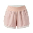 thumbnail image 5 of Sngxgn Women's Shorts High Waisted Running Shorts Pocket Sporty Shorts Gym Elastic Workout Shorts(Pink,M), 5 of 6