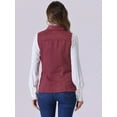 thumbnail image 4 of DARING DIVA Women's Rustic Button Up Utility Anorak Cargo Vest M Burgundy, 4 of 6