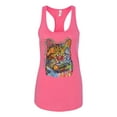 thumbnail image 3 of Dean Russo If Cats Could Talk Cat Lover Ladies Racerback Tank Top, Hot Pink, Large, 3 of 6