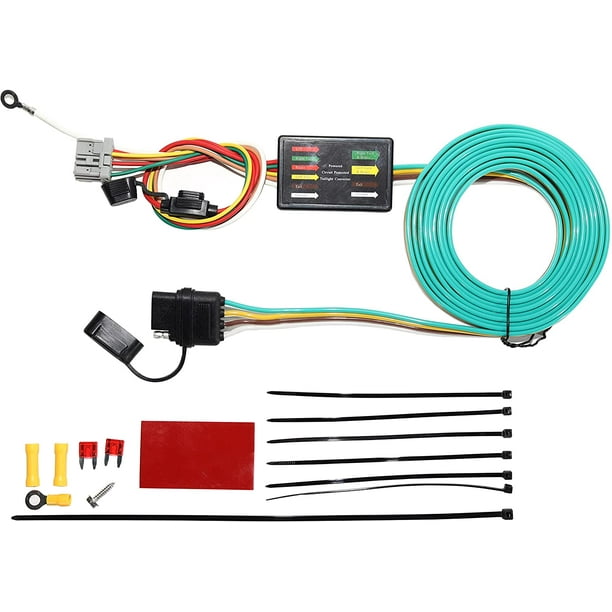 RED WOLF 4 Way Flat Trailer Hitch Wiring Tow Harness Signal Control for