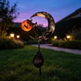 thumbnail image 5 of Halloween Solar Garden Stake Light,Solar‑Powered Metal Moon Cat with Pumpkin Lantern for Lawn Patio Seasonal Ornament, 5 of 7