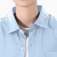 thumbnail image 4 of VgaVtl Mens Collared Shirts Elbow-Length Summer Oversized Everyday Casual Breathable Button Tops for Men, 4 of 5
