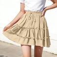 thumbnail image 2 of ZToonmas Girls Tiered Ruffle Mini Skirt Elastic Waist Drawstring A-Line Skirt Casual Summer Skirt for Kids and Teens 4-15 Years, 2 of 7