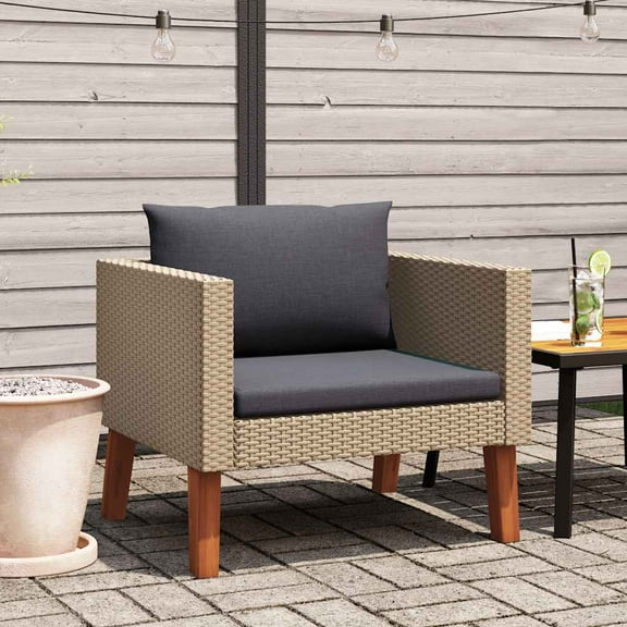 vidaXL Garden Collection Outdoor Single Sofa Beige/Anthracite Weather-Resistant