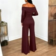 thumbnail image 5 of Fashion Slim 2 Piece Elegant Solid Set New Round Neck Long Sleeve Short Top Elastic Waist Lace Up Long Skirt Sets, 5 of 5