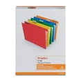 TRU RED Assorted Colored Hanging File Folders, 5 Tab, Letter Size, 25