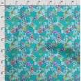 thumbnail image 3 of Soimoi Watercolor Floral Print, Poly Taffeta Fabric, Decor Sewing Fabric By The Yard 56 Inch Wide, Decorative Fabric For Outdoor Upholstery, Umbrellas And Home Accents, Blue, 3 of 5