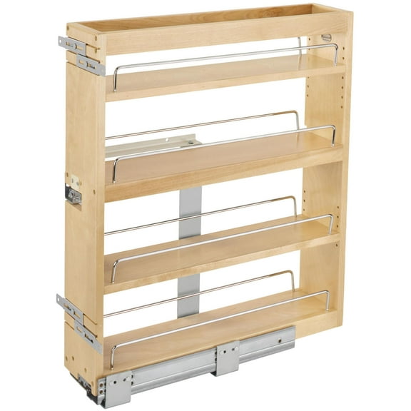 Rev-A-Shelf 449-Bcsc-5C Wood Classics 6-1/4"W 3 Tier / 4 Shelf Base Cabinet Pull Out
