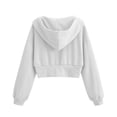 thumbnail image 4 of CUSTG Women Zip Up Hoodie Cropped Double Zipper Sweatshirt Casual Streetwear Solid Color Long Sleeve Stylish Tops Daily Wear, 4 of 4