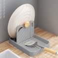 thumbnail image 1 of Aodebiao Pot Lid Holder, Lid and Spoon Rest Holder for Kitchen Counter, Foldable Pan Lid Organizer Stand with Nonslip Pads, Multifunctional Utensils Pan Pot Cover Lid Rack Shelf For Stove Top, 1 of 6