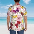 thumbnail image 6 of Xecao Butterflies and Vintage print Hawaiian shirt - a stylish short-sleeve button-down for men, perfect for casual beach and tropical outings., 6 of 9
