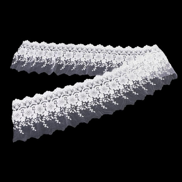 1 Yarda de Encaje Borde de Encaje Cinta de Encaje Tela de Encaje Aplique de Encaje Borde de Encaje Poliéster Elección de Color Blanco Soledad Ribete de encaje bordado