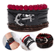 thumbnail image 1 of Pulsera Ancla Cuerda Cuero Cuentas 4 En 1 Vintage Unisex Largo 6 cm Xtellar negro, 1 of 3