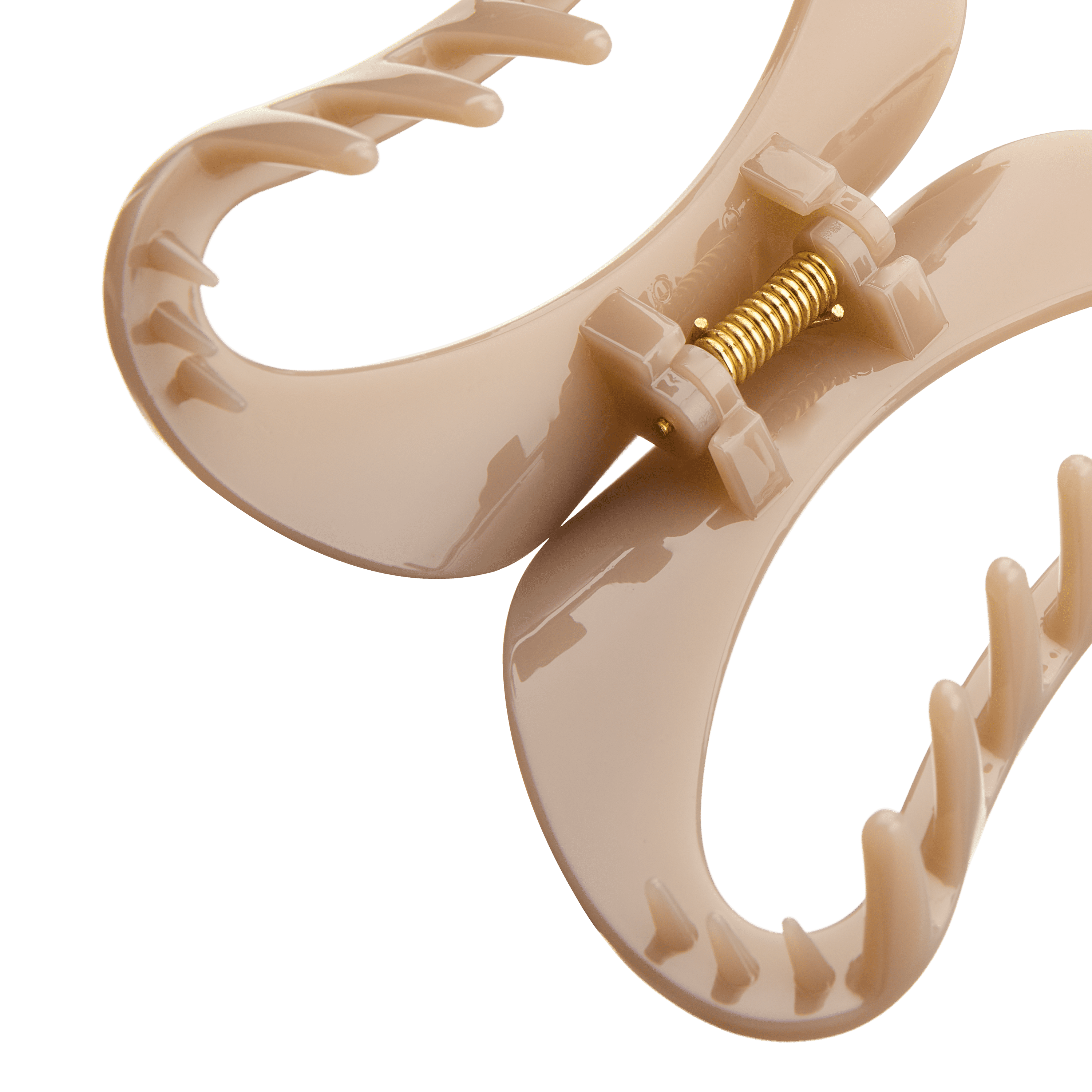 Scunci Luxe by Conair Open Oval Claw Clip, Nude with Gold-Tone Accents, 1 Count
