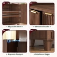 thumbnail image 3 of EnHomee 66.9" Tall 5-Tier Arched Wooden Bookcase with Fluted Doors & Adjustable Shelves, Storage Cabinet with Display Shelf for Office, Living Room, Kitchen,Walnut, 3 of 11
