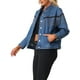 thumbnail image 4 of Chaqueta de mujer INSPIRE CHIC con cuentas y flecos, chaqueta de mezclilla de botón frontal estilo vaquero, chaqueta de jeans con borlas, talla S azul, 4 of 5