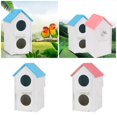 thumbnail image 2 of Hummingbird Cage Shelter Stand Bird Nest Cage Outdoor Nest Box Bird House 2 Tiers Nest for Outdoor Garden Pink, 2 of 5