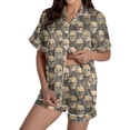 thumbnail image 1 of Tenues Décontractées Mode pour Femmes Ensemble Deux Pièces Manches Courtes Col en V Shorts, 1 of 1