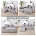 thumbnail image 4 of 100" Modular Sectional Sofa, Convertible L-Shaped Couch with 25.6in Deep Seat and Chaise Lounge, 3 Seater Cloud Couch with Wide Armrest and 1200LBS Load-Bearing for Huge Person, Light Gray, 4 of 9
