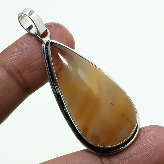 Montana Agate Gemstone Handmade Ethnic Unique Gift Pendant Jewelry 2.6" SA 8044