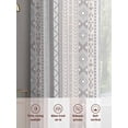 thumbnail image 6 of Grey Beige Geometric Sheer Curtains 108 Inch Length 2 Panels Set for Living Room/Bedroom, Modern Abstract Art Striped Semi Curtain Sheers Drapes Rod Pocket Curtains Window Treatment Set 52''x108''x2, 6 of 7