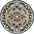 thumbnail image 1 of Unique Loom Narenj Medallion Textured Area Rug 5' x 5' Round Navy Blue/Tan, 1 of 1