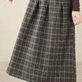 thumbnail image 7 of Gytharion Women's Wool Midi Skirts Fashion Plaid Print Elastic High Waist Skirt Fall Flowy A-Line Swing Long Skirts with Pockets, 7 of 7