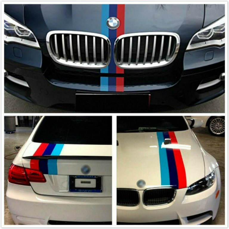 6x98 M Racing Stripe Car Sticker Decal For BMW Exterior Hood Roof Bumpers  M 