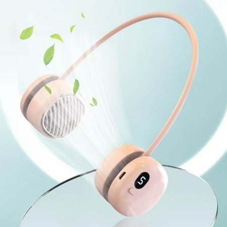 

shyuyusa USB Portable Neck Hanging Fan Cold Fan Handheld Rechargeable Mute Sports Fan 5-Speed Adjutable Neckband Leafless Fan Wearable Personal FanFor Home Office Outdoors Gardens