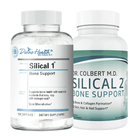 Dr. Colbert MD Silical System | by Divine Health | Formulated by Dr. Chad Price MD | Silical 1 | Silical 2 | Bone Support | Bone Flexibility | 30 servings