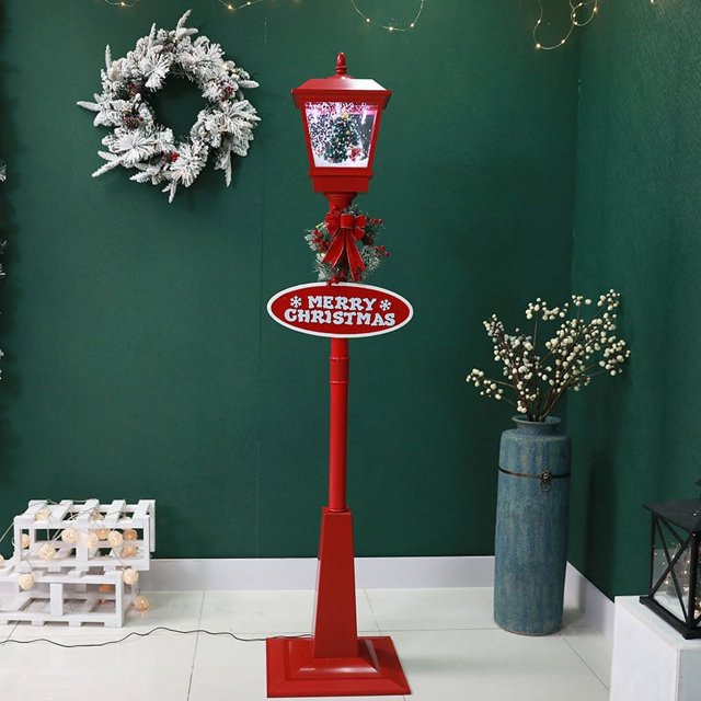 KG Navidad lujosa Luz De Navidad iluminación Musical para nieve rojo negro blanco poste para nieve farola luces decorativas navideñas
