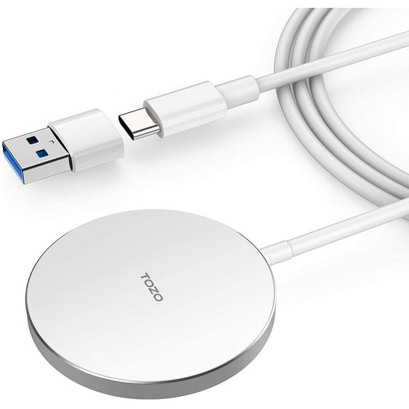 TOZO 2025 Upgraded W6 Wireless Magnetic Charger, 15W Max Fast Wireless Charging Pad Compatible with iPhone 16/16 Plus/16 Pro Max /15/14/13/SE/12 Series, Samsung Galaxy S24/S23/S22 Series