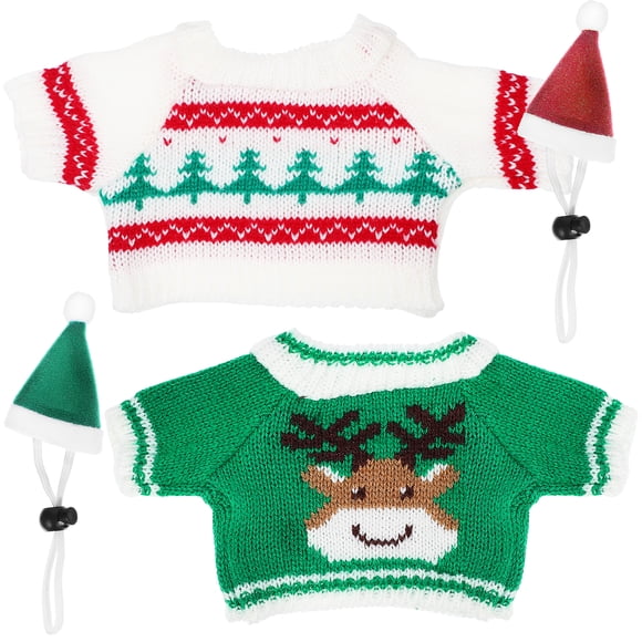 GOOHOCHY 1 juego de ropa para conejillos de indias, disfraz navideño para mascotas pequeñas, suéter de invierno, disfraz de conejito