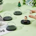 thumbnail image 3 of 4PCS Plastic Dome Cloche Display Case 2.28x3.07" Plastic Cloche Bell Jar Display Dome with Black Base Round Plastic Dome Cover for Flower Collectables Decorations Crafts Statue, 3 of 6
