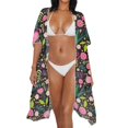 thumbnail image 3 of HELLHERO Wildflower Love Grow Swim Coverup Polyester Loose Free Size Bathing Suit Cover Up for Womens, 3 of 6