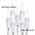 thumbnail image 3 of Cadena de luces LED JinBest 100, color blanco cálido, 10,7 m, para interiores y exteriores, 3 of 8