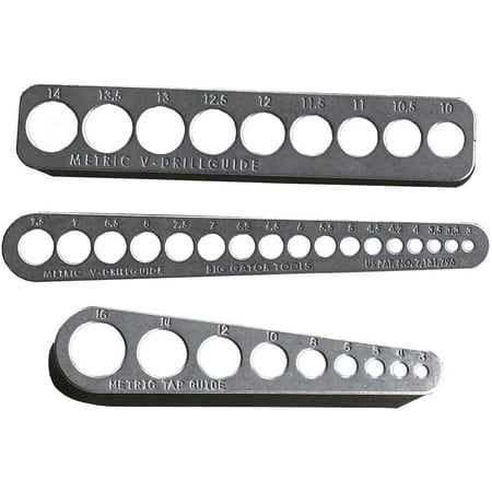

Complete Metric Big Gator Set - 3 PC Set - V-DrillGuides & V-TapGuide -Metric Sizing