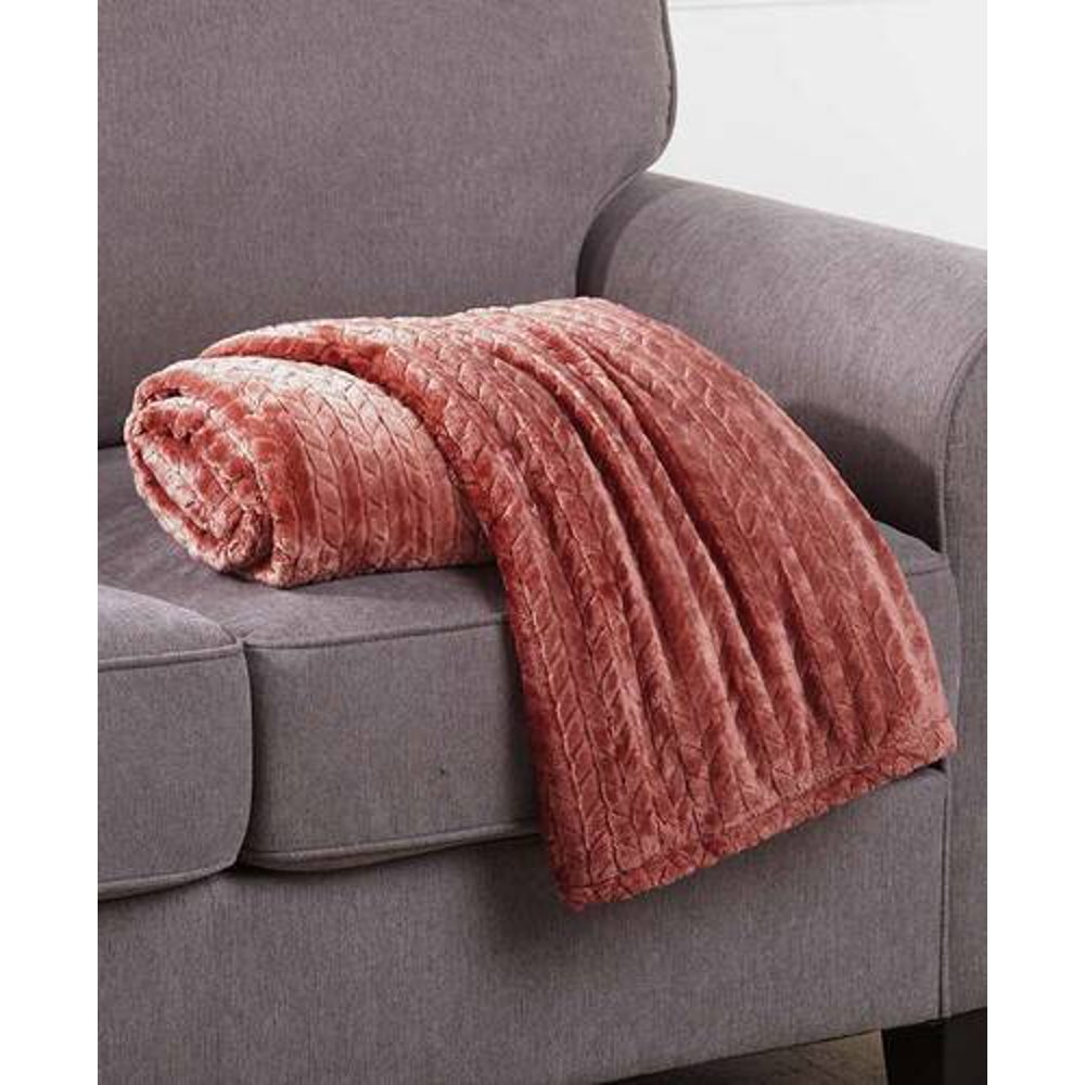 Textured Plush ThrowsRust
