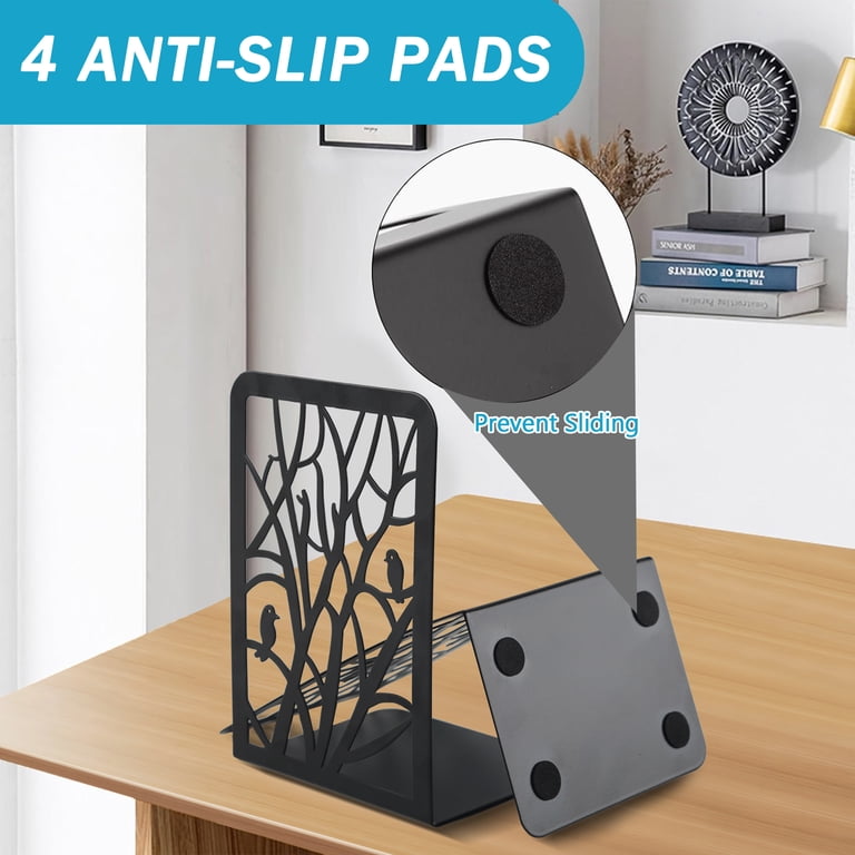 Cyrico Metal Tree Bookends, 3 Pairs, Black photo 3