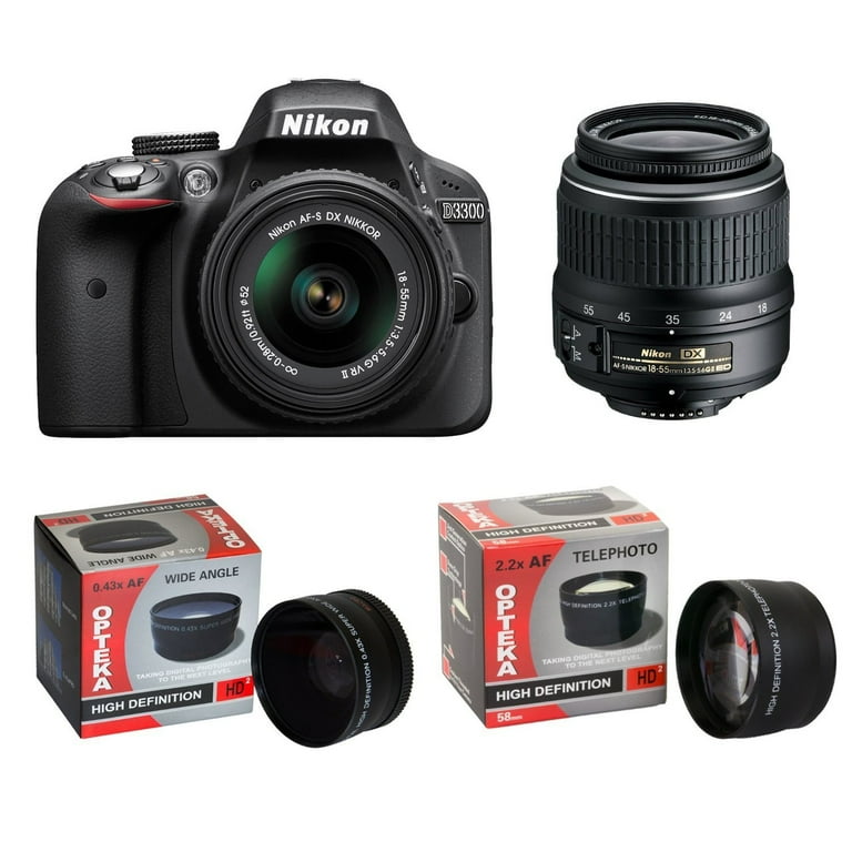 Nikon D3300 DSLR Camera w/ 18-55mm NIKKOR VR II Lens 20-piece Pro