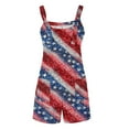 thumbnail image 6 of Cavosen Fourth of July Plus Size Loose Patriotic Jumpsuits Short Overalls with Pocket Star and Stripe Summer Trendy Rompers, 6 of 7